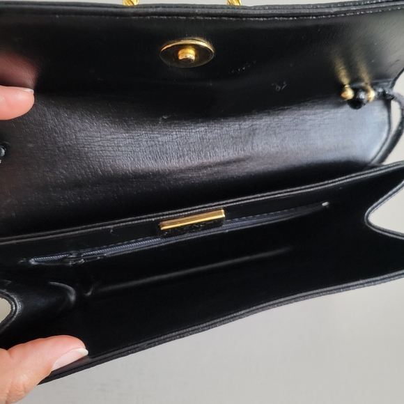 Givenchy Embossed Black Leather Clutch Crossbody Bag Vintage - Picture 4 of 12